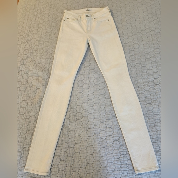 Unique 7 for All Mankind White Skinny Jeans: size 27 - Picture 4 of 14